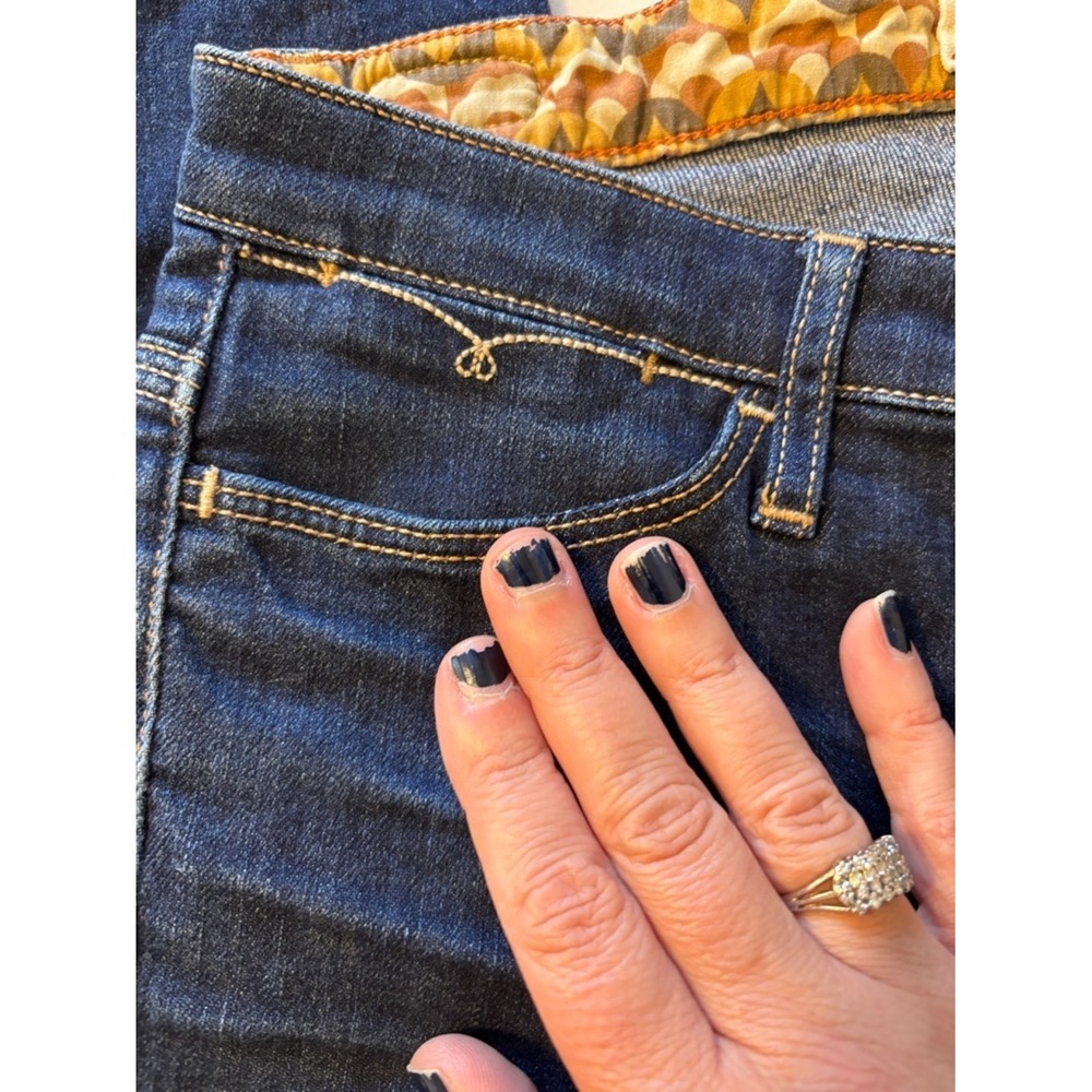 Dittos Skinny Jean Size 25 Dark Indigo Embroidered Elevated Casual Western Ranch - Picture 4 of 8
